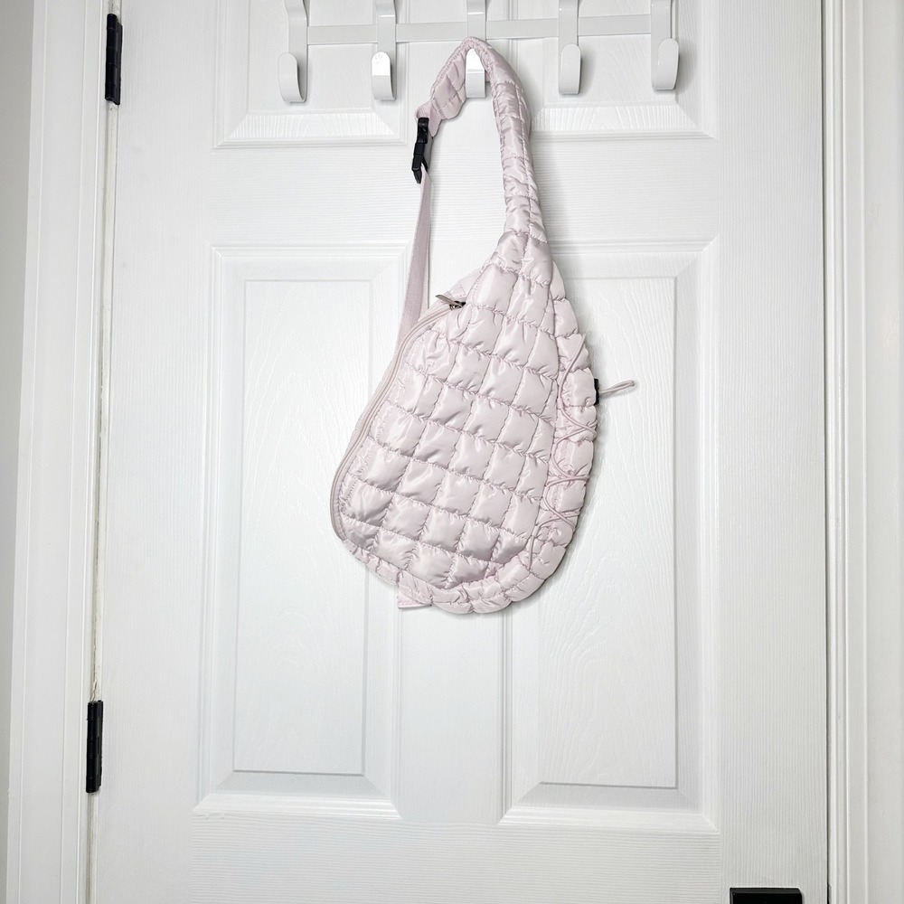 Pickle‎ O Joe Quilted Sling Bag Light Pink Puffer Crossbody Pickleball Sporty